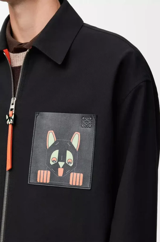 Pamuklu Overshirt Siyah/Turuncu