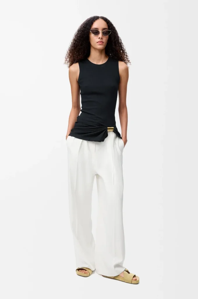 Pamuklu siyah tank top