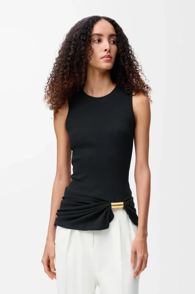 Pamuklu siyah tank top