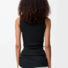 Pamuklu siyah tank top