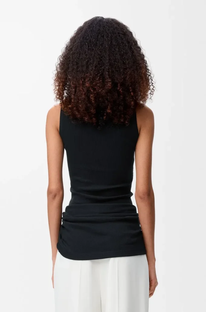 Pamuklu siyah tank top