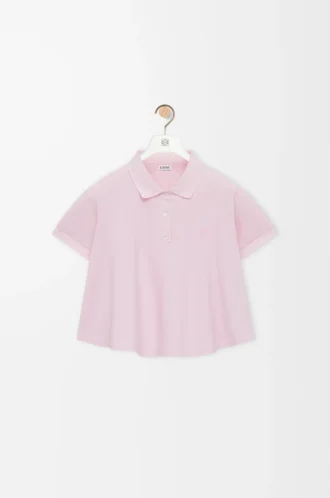 Pamuklu trapez polo, açık pembe
