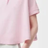 Pamuklu trapez polo, açık pembe
