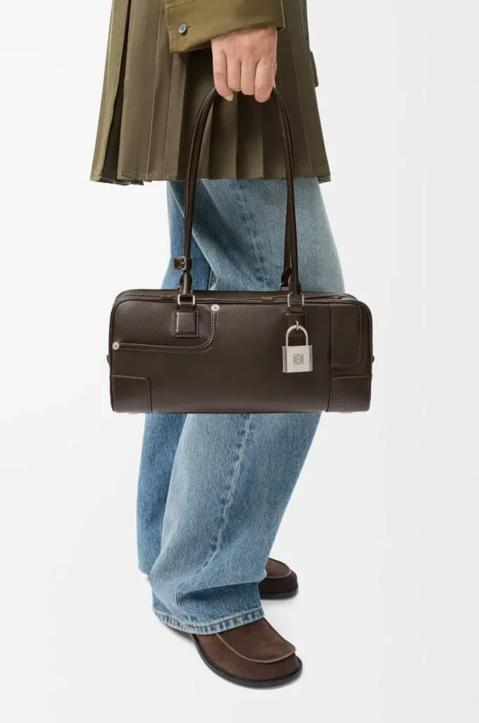 Panta Amazona 31 kısa çanta, parlak dana derisi Vintage Brown