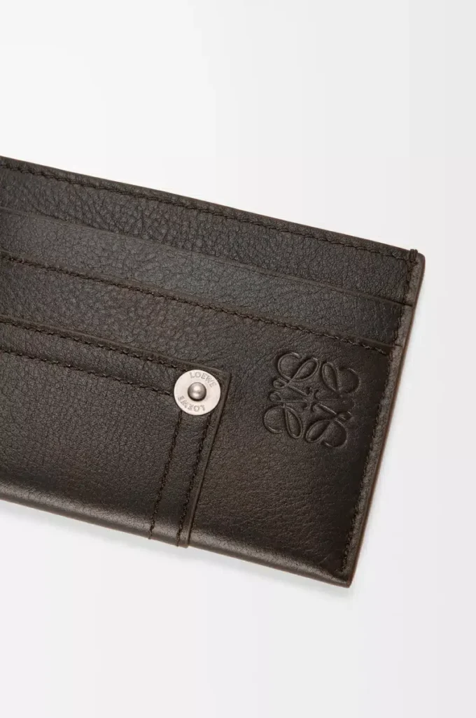 Panta düz kartlık, parlak dana derisi Vintage Brown