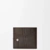 Panta iki katlı cüzdan, parlak dana derisi Vintage Brown