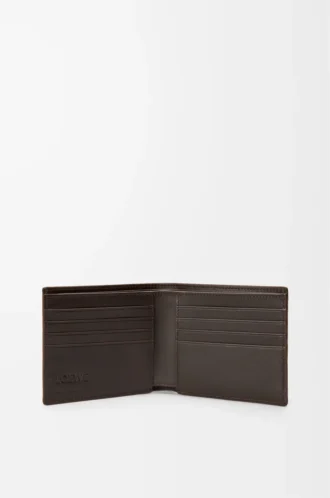 Panta iki katlı cüzdan, parlak dana derisi Vintage Brown