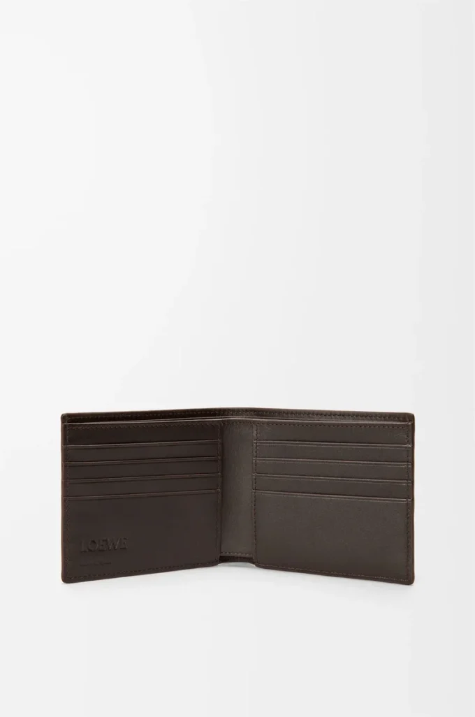 Panta iki katlı cüzdan, parlak dana derisi Vintage Brown