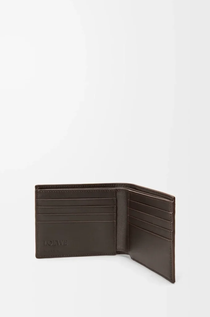 Panta iki katlı cüzdan, parlak dana derisi Vintage Brown