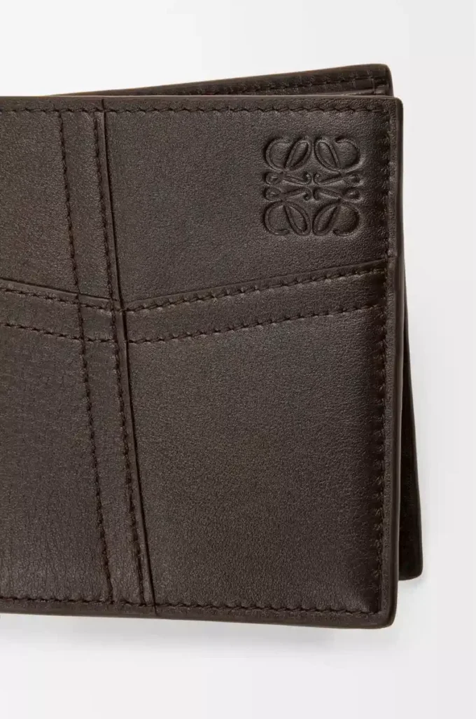 Panta iki katlı cüzdan, parlak dana derisi Vintage Brown