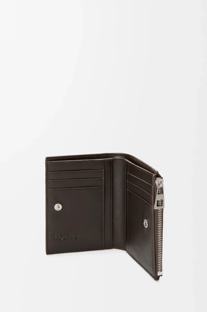 Panta ince kompakt cüzdan, parlak dana derisi Vintage Brown