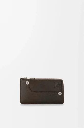 Panta parlak dana derisi Vintage Brown renkli kartlık