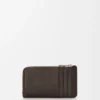 Panta parlak dana derisi Vintage Brown renkli kartlık