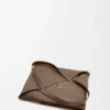 Parlak dana derisinden XL Puzzle Fold çanta Umber