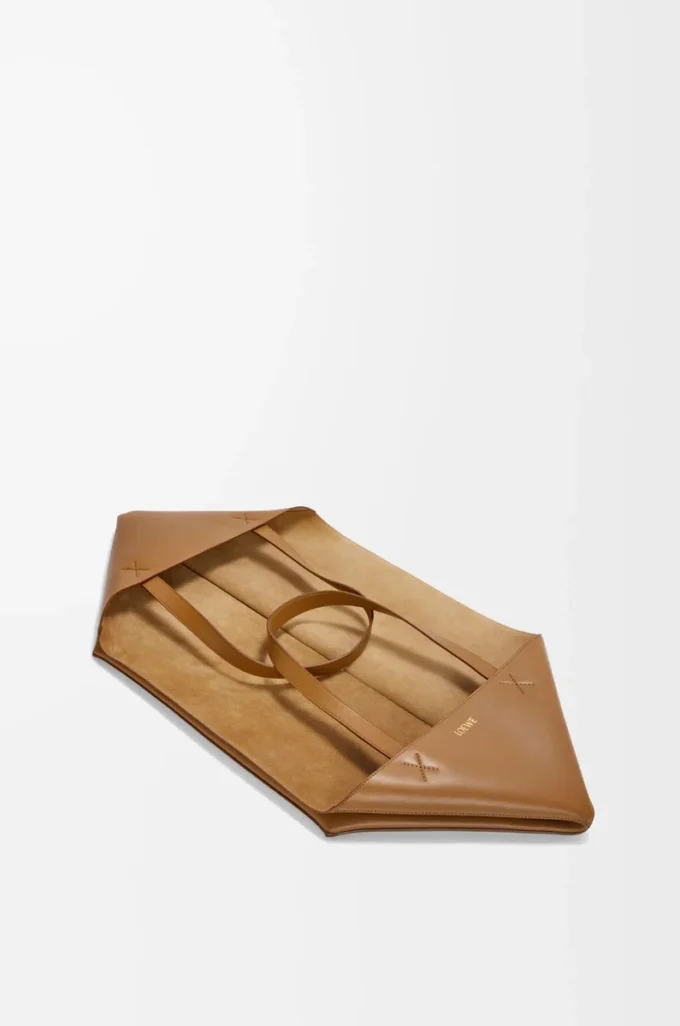Parlak dana derisinden XXL Puzzle Fold çanta Oak