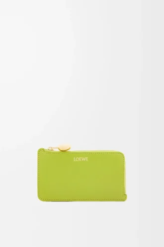 Parlak nappa dana derisinden Pebble bozuk para kartlık Meadow Green
