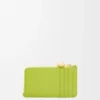 Parlak nappa dana derisinden Pebble bozuk para kartlık Meadow Green