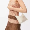 Parlak nappa dana derisinden Puzzle Fold kese Sea Salt