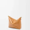 Parlak nappa dana derisinden Puzzle Fold kese Warm Desert