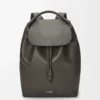 Parlak, yumuşak dana derisinden Flamenco sırt çantası Koyu Gri