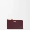 Pebble bozuk para kartlık, parlak nappa dana derisi Burgundy