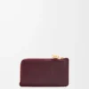 Pebble bozuk para kartlık, parlak nappa dana derisi Burgundy