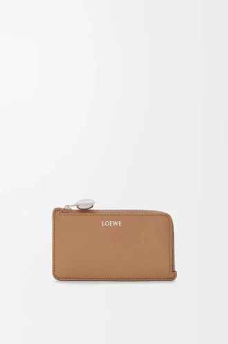 Pebble desenli dana derisinden yapılmış pebble madeni para kartlık Mocha