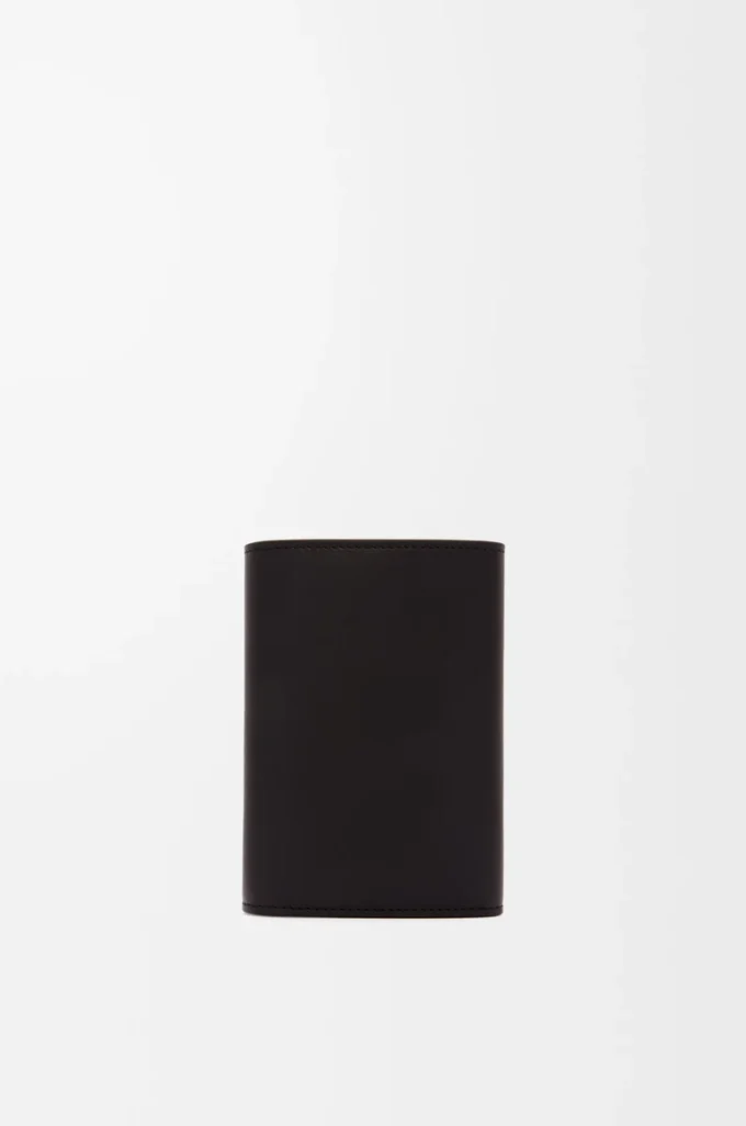Pebble küçük dikey cüzdan, parlak nappa dana derisi, Siyah