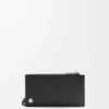 Pebble Slider parlak nappa dana derisinden yapılmış bozuk para kartlık Siyah/Koyu Haki