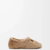 Pebble Yumuşak shearling balerina Ayakkabı Meşe