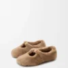 Pebble Yumuşak shearling balerina Ayakkabı Meşe