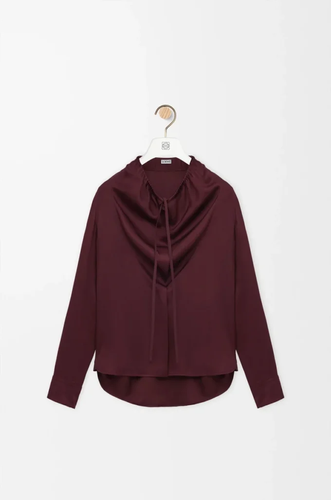 İpek bordo bluz