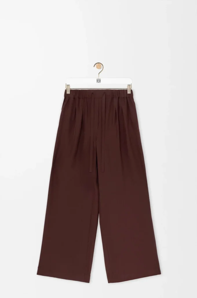 İpek pijama pantolonu Bordo