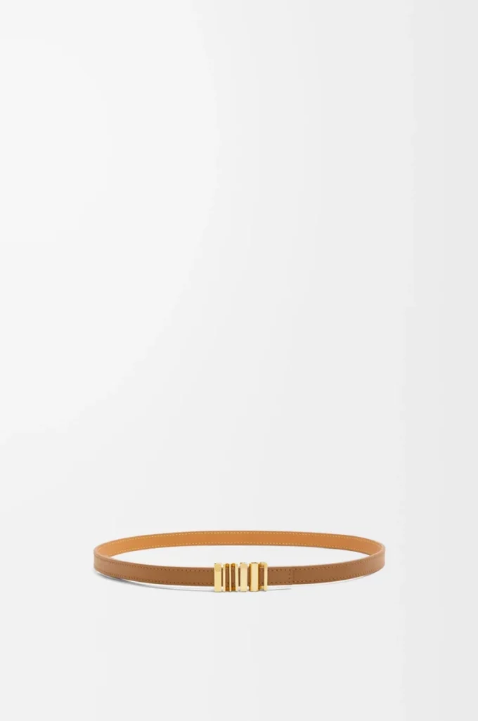 Pürüzsüz dana derisinden LOEWE Grafik kemer Meşe/Altın
