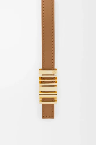 Pürüzsüz dana derisinden LOEWE Grafik kemer Meşe/Altın