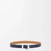 Pürüzsüz dana derisinden Pebble kemer Deep Navy/Palladium