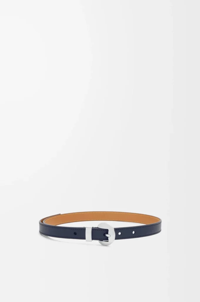 Pürüzsüz dana derisinden Pebble kemer Deep Navy/Palladium