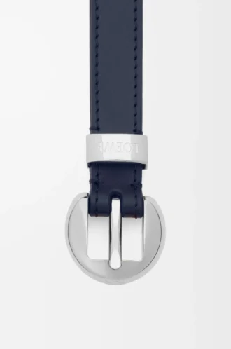 Pürüzsüz dana derisinden Pebble kemer Deep Navy/Palladium
