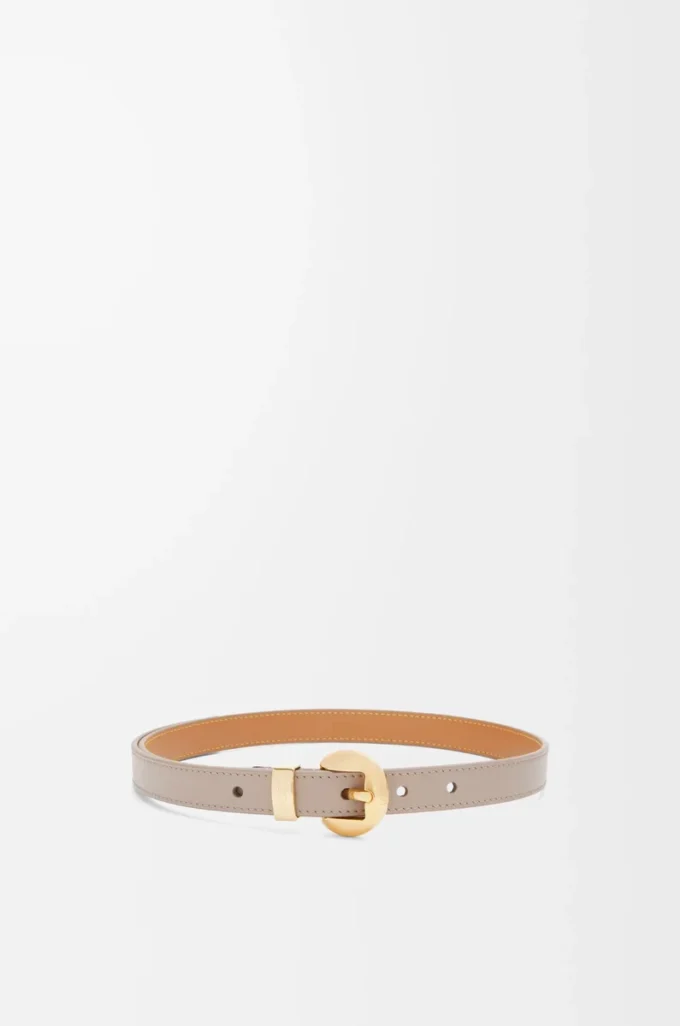 Pürüzsüz dana derisinden Pebble kemer Kum/Altın
