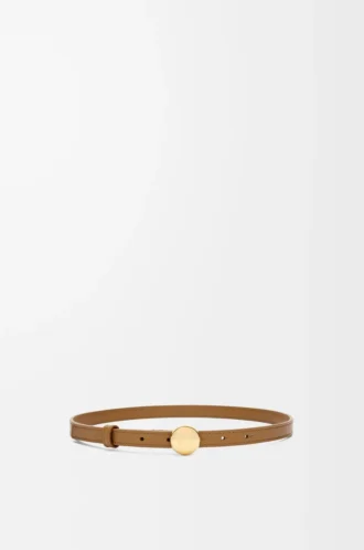 Pürüzsüz dana derisinden Pebble kemer Meşe/Altın