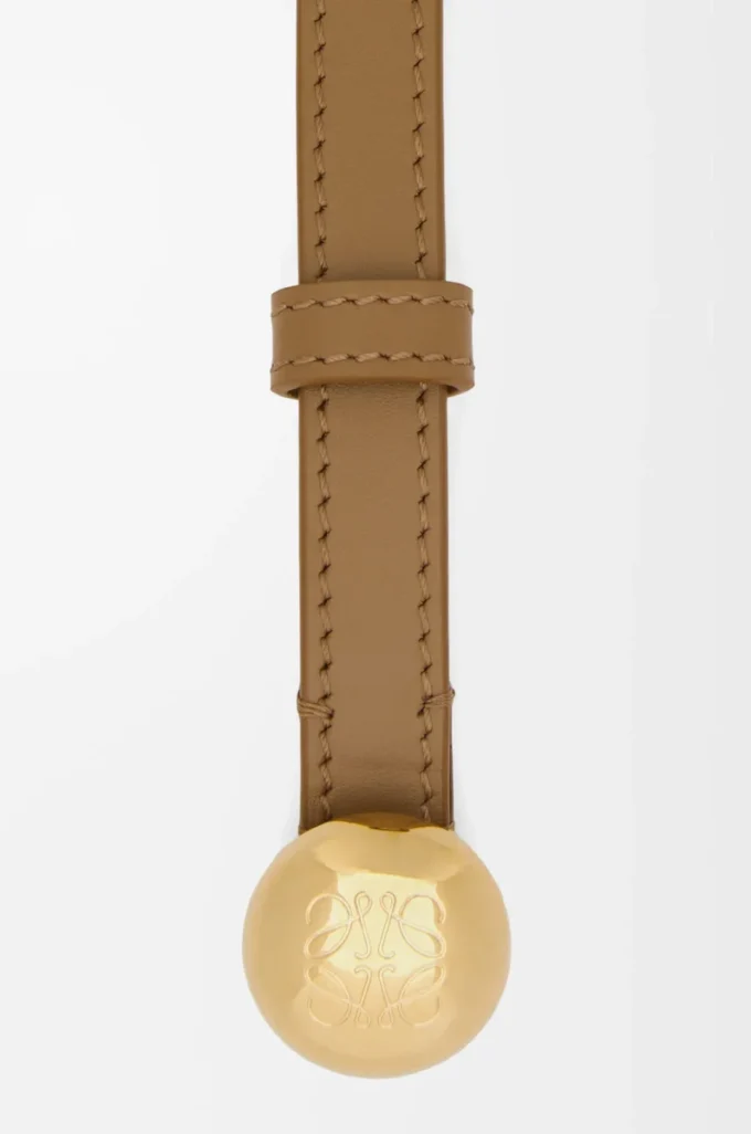 Pürüzsüz dana derisinden Pebble kemer Meşe/Altın