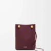 Pürüzsüz dana derisinden Pebble kese Dark Burgundy