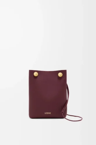 Pürüzsüz dana derisinden Pebble kese Dark Burgundy