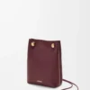 Pürüzsüz dana derisinden Pebble kese Dark Burgundy