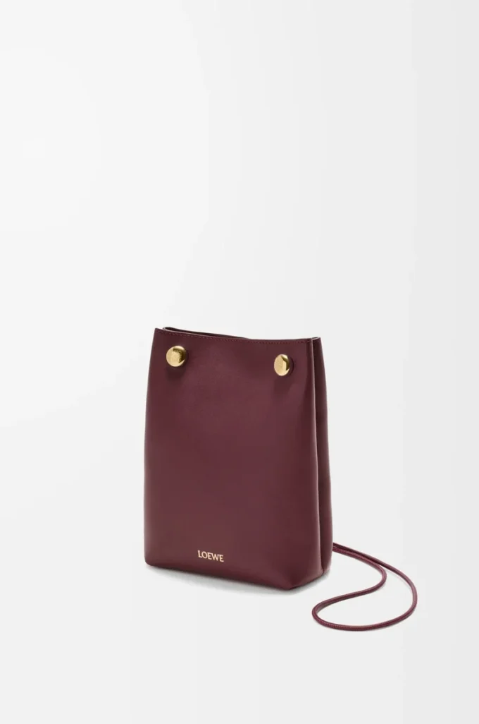 Pürüzsüz dana derisinden Pebble kese Dark Burgundy