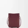 Pürüzsüz dana derisinden Pebble kese Dark Burgundy