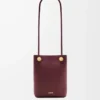 Pürüzsüz dana derisinden Pebble kese Dark Burgundy
