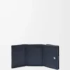 Puffer Anagram üç katlı cüzdan, parlak nappa dana derisi Deep Navy