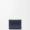 Puffer Anagram üç katlı cüzdan, parlak nappa dana derisi Deep Navy