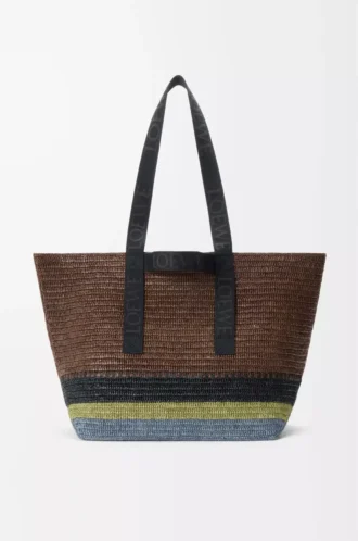 Raffia Brown/Multicolor Katlanabilir Alışveriş Çantası
